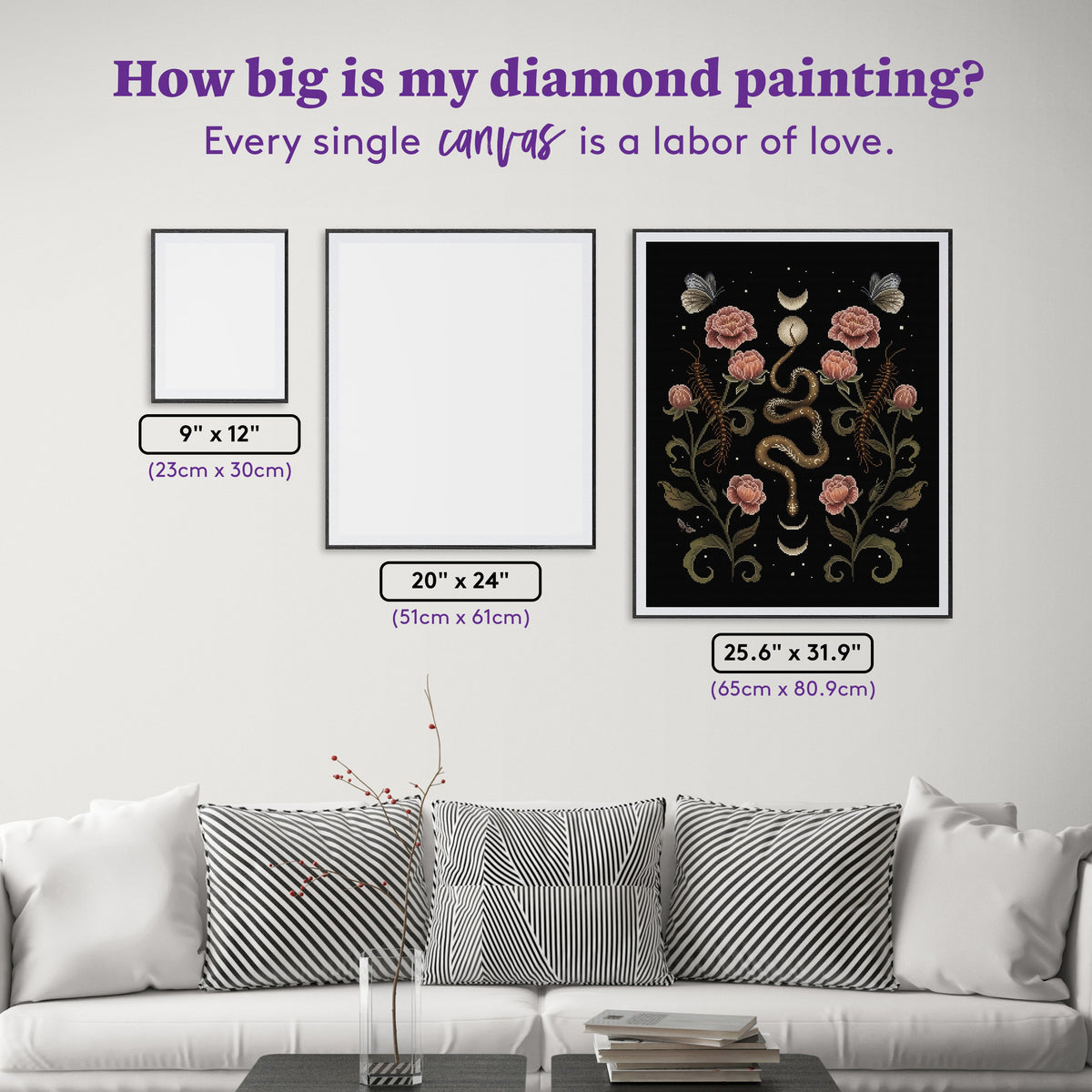 Diamond Painting Serpentine Garden 25.6" x 31.9" (65cm x 80.9cm) / Square with 40 Colors including 5 Fairy Dust Diamonds / 84,825