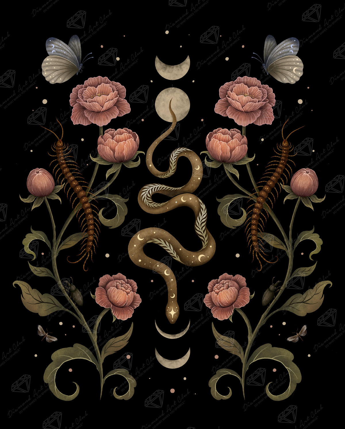 Diamond Painting Serpentine Garden 25.6" x 31.9" (65cm x 80.9cm) / Square with 40 Colors including 5 Fairy Dust Diamonds / 84,825