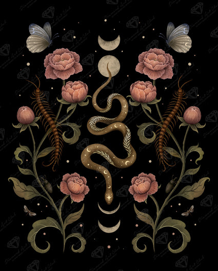 Diamond Painting Serpentine Garden 25.6" x 31.9" (65cm x 80.9cm) / Square with 40 Colors including 5 Fairy Dust Diamonds / 84,825