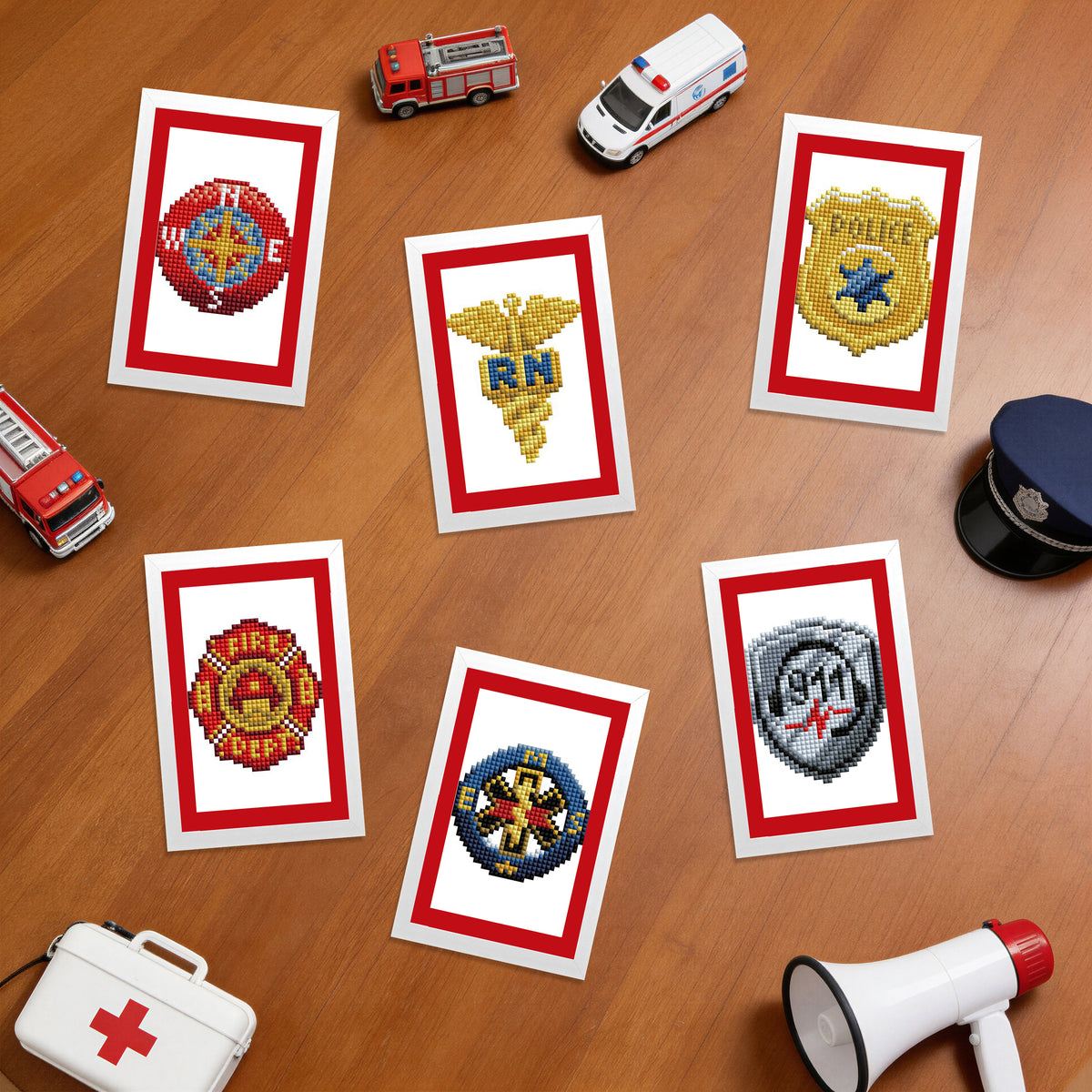 Diamond Painting Service Badges - Mini Dazzles™ 4" x 6" (10.2cm x 15.2cm) / Square With 18 Colors Including 2 ABs and 2 Electro Diamond and 14 Fairy Dust Diamonds / 4,409