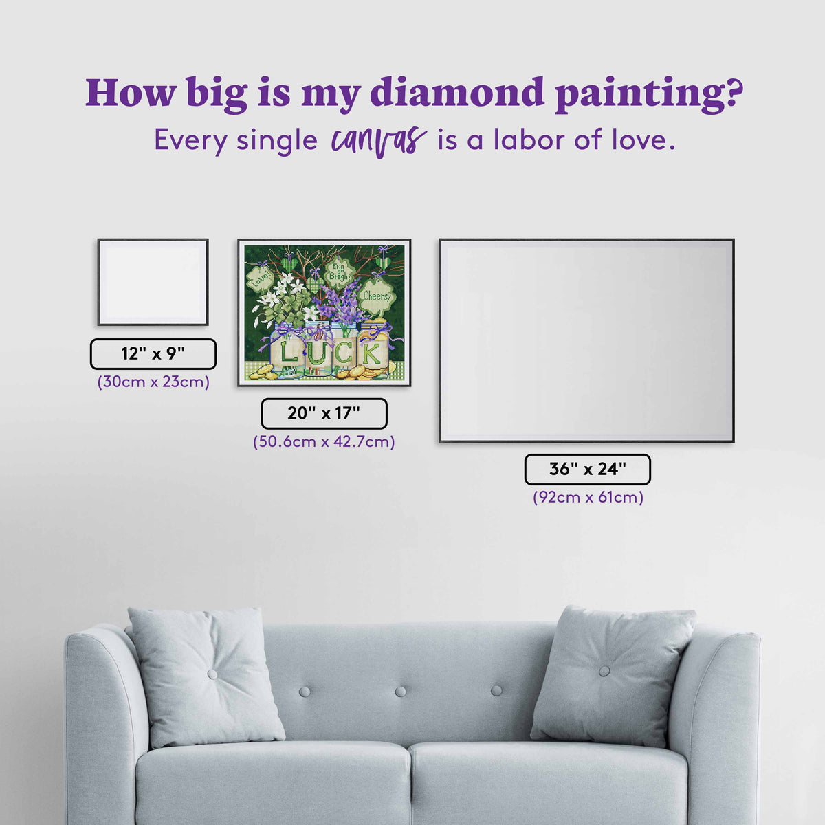 Diamond Painting Shamrock Jars 20" x 17" (50.6cm x 42.7cm) / Round with 48 Colors including 1 AB and 1 Electro Diamond and 3 Fairy Dust Diamonds / 28,520