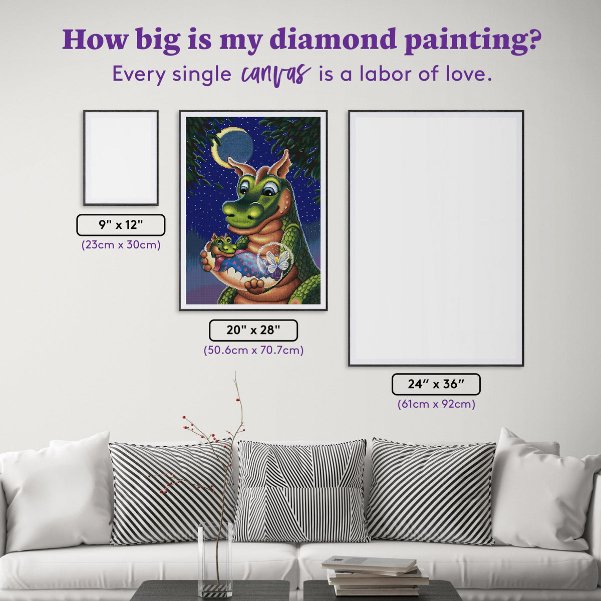 Diamond Painting Share the Magic of Love 20" x 28" (50.6cm x 70.7cm) / Round with 60 Colors including 3 ABs and 2 Fairy Dust Diamonds / 47,288