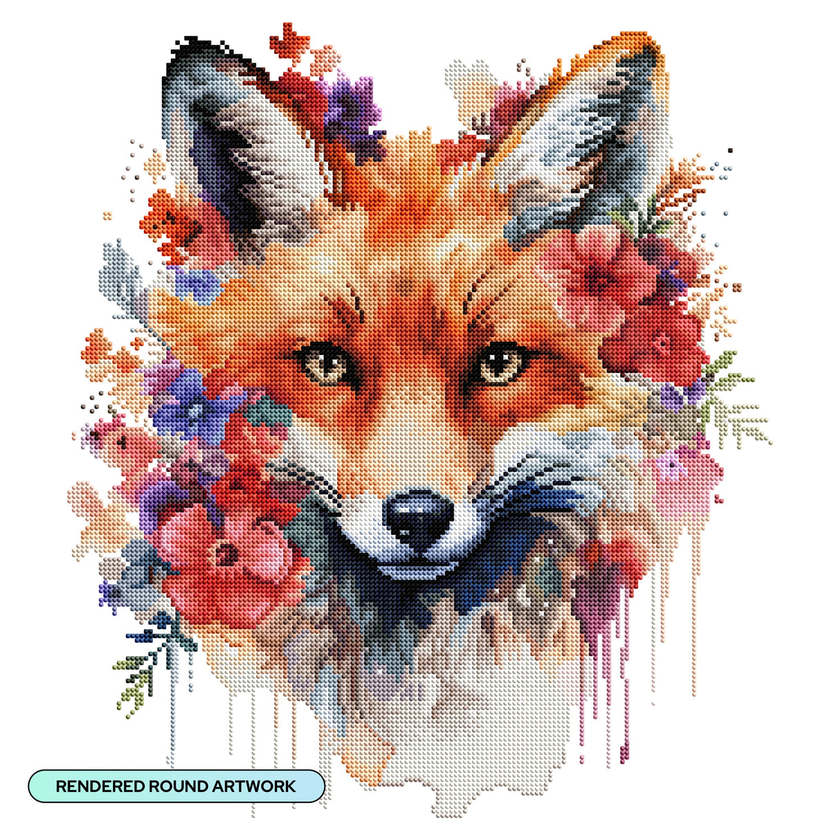 Diamond Painting Shawn the Fox 20" x 20" (50.6cm x 50.6cm) / Round with 89 Colors including 2 ABs and 3 Fairy Dust Diamonds / 18,737