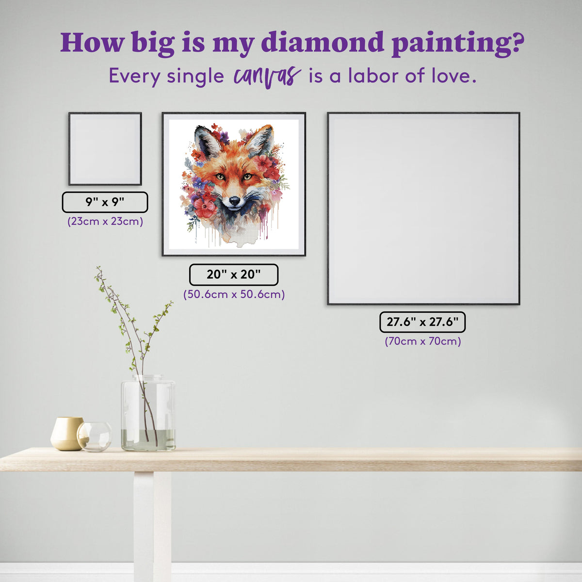 Diamond Painting Shawn the Fox 20" x 20" (50.6cm x 50.6cm) / Round with 89 Colors including 2 ABs and 3 Fairy Dust Diamonds / 18,737