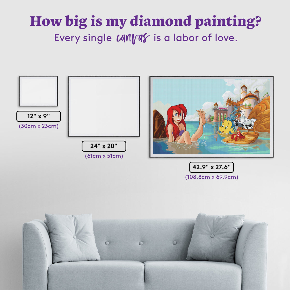 Diamond Painting She's Got Legs! 42.9" x 27.6" (108.8cm x 69.9cm) / Square with 67 Colors including 5 Fairy Dust Diamonds / 122,797