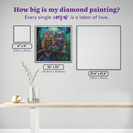 Diamond Painting Side By Side 22" x 22" (55.8cm x 55.8cm) / Round with 62 Colors including 2 ABs and 3 Fairy Dust Diamonds and 2 Special Diamonds / 39,449