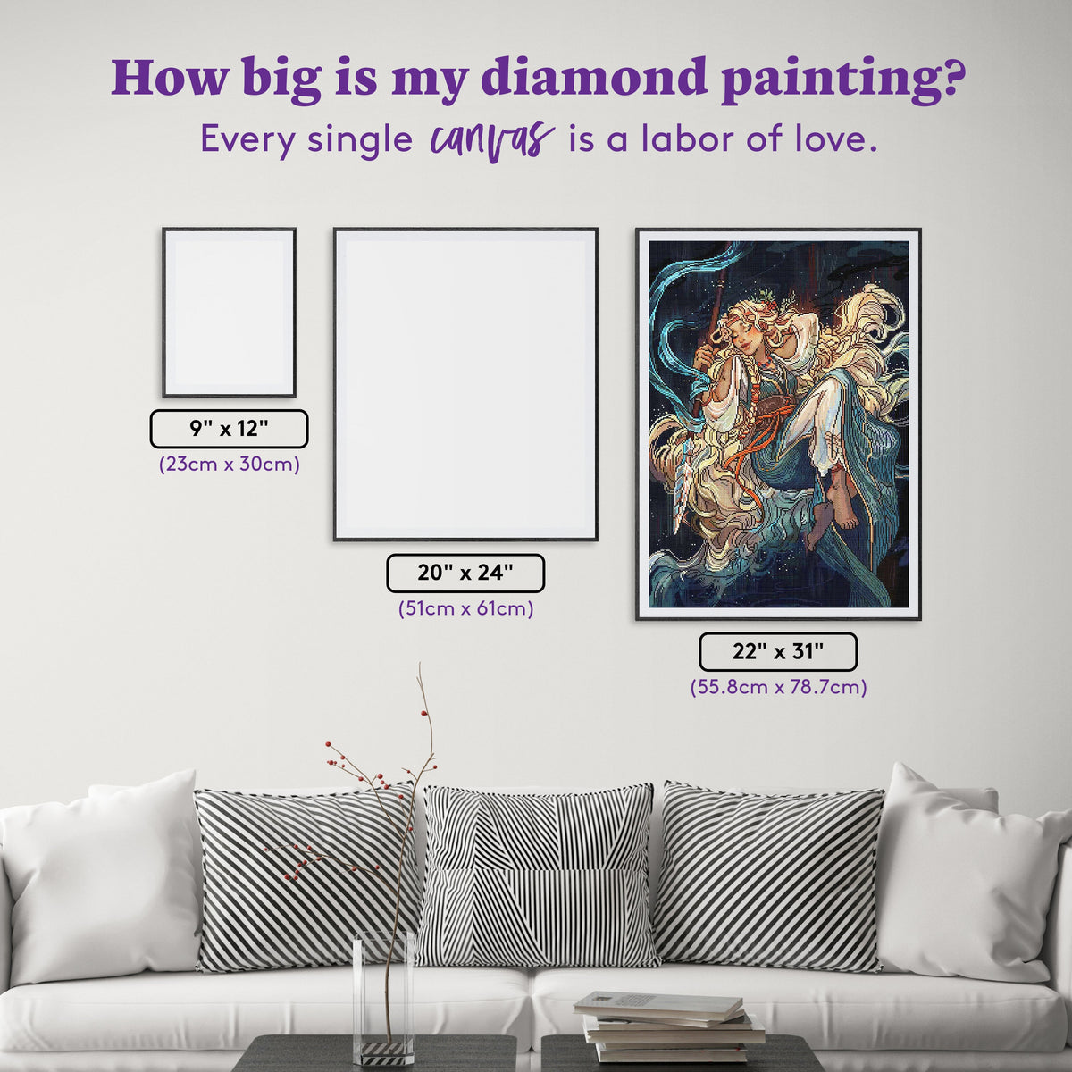 Diamond Painting Sif 22" x 31" (55.8cm x 78.7cm) / Square with 79 Colors including 4 ABs and 3 Fairy Dust Diamonds / 70,784