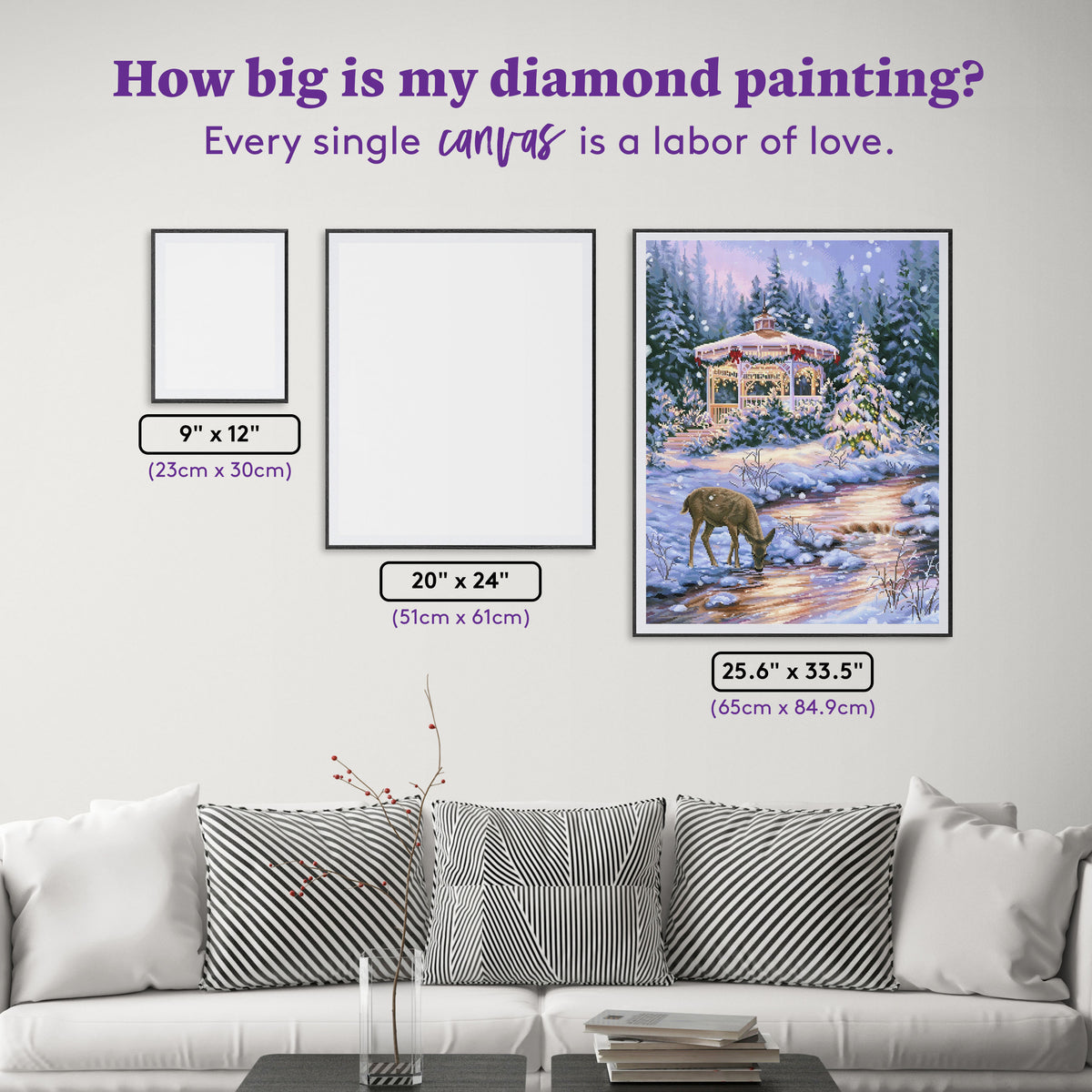 Diamond Painting Silent Night 25.6" x 33.5" (65cm x 84.9cm) / Square with 55 Colors including 4 ABs and 1 Iridescent Diamond and 4 Fairy Dust Diamonds / 89,001