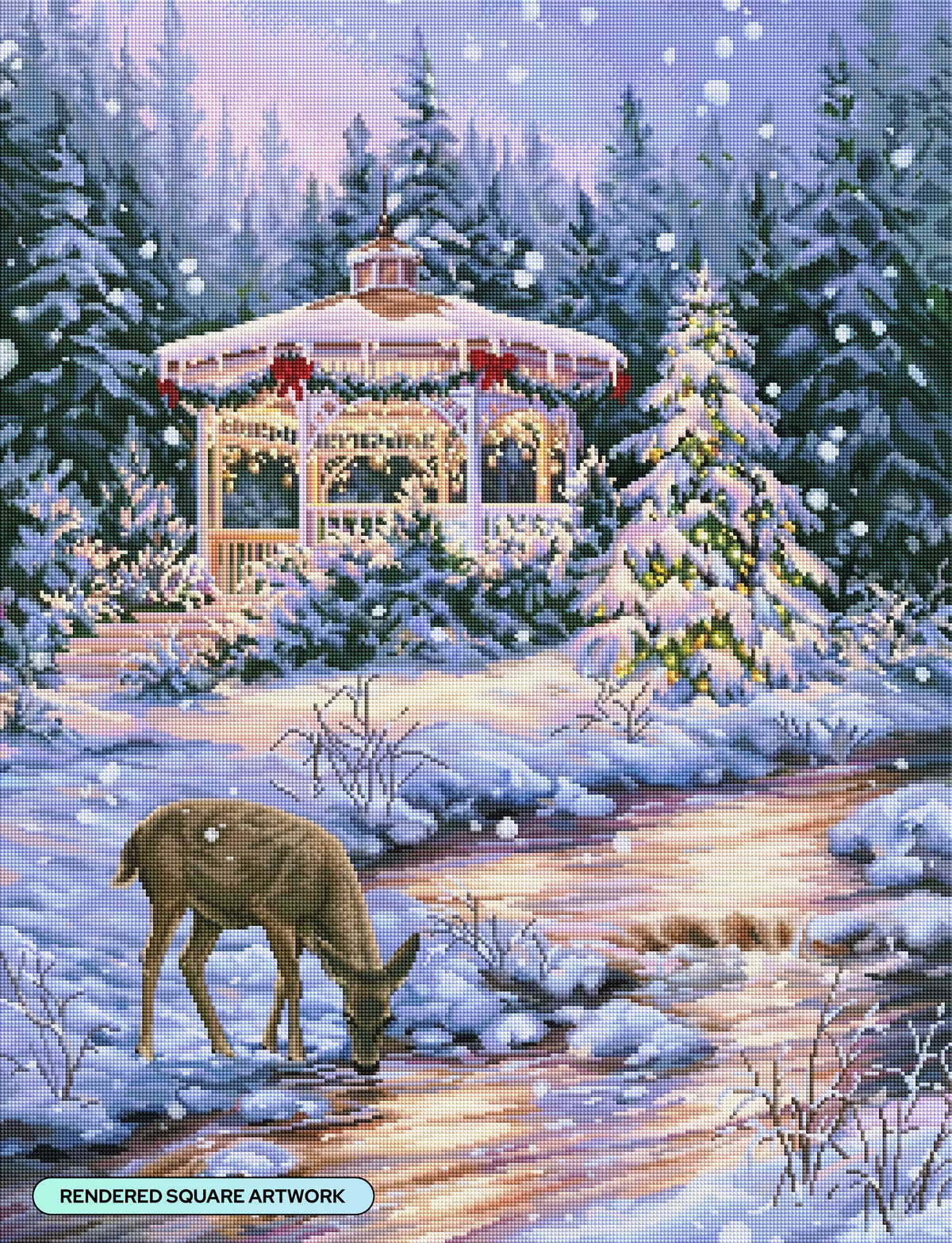 Diamond Painting Silent Night 25.6" x 33.5" (65cm x 84.9cm) / Square with 55 Colors including 4 ABs and 1 Iridescent Diamond and 4 Fairy Dust Diamonds / 89,001