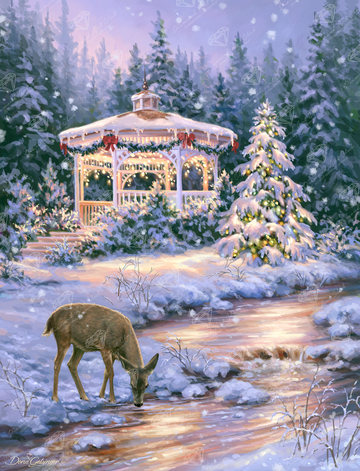 Diamond Painting Silent Night 25.6" x 33.5" (65cm x 84.9cm) / Square with 55 Colors including 4 ABs and 1 Iridescent Diamond and 4 Fairy Dust Diamonds / 89,001