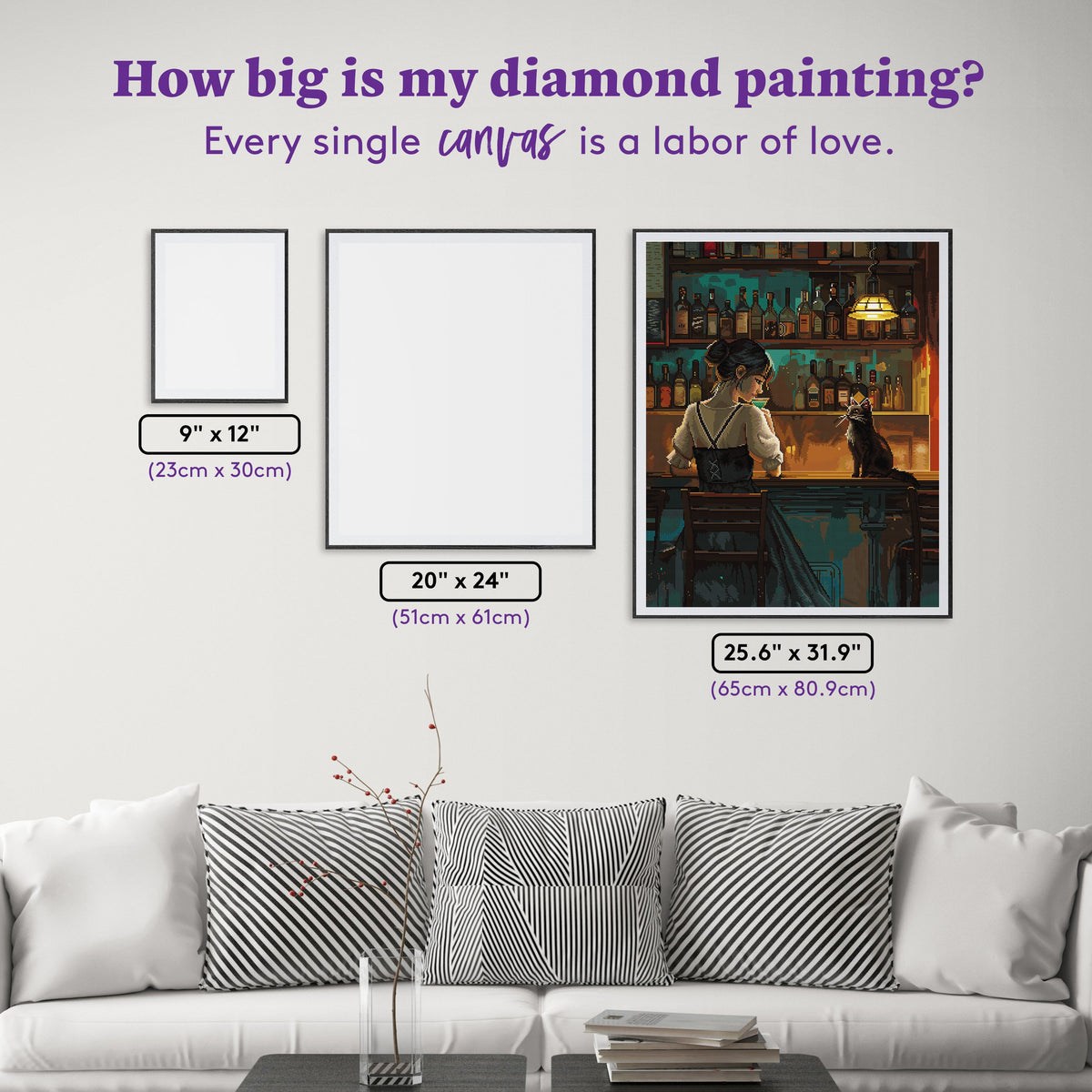 Diamond Painting Sipping with Shadow 25.6" x 31.9" (65cm x 80.9cm) / Square with 45 Colors including 1 AB and 3 Fairy Dust Diamonds / 84,825
