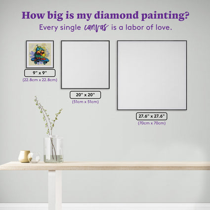Diamond Painting Skate Bird 9" x 9" (22.8cm x 22.8cm) / Round with 41 Colors including 2 ABs and 3 Fairy Dust Diamonds / 6,889