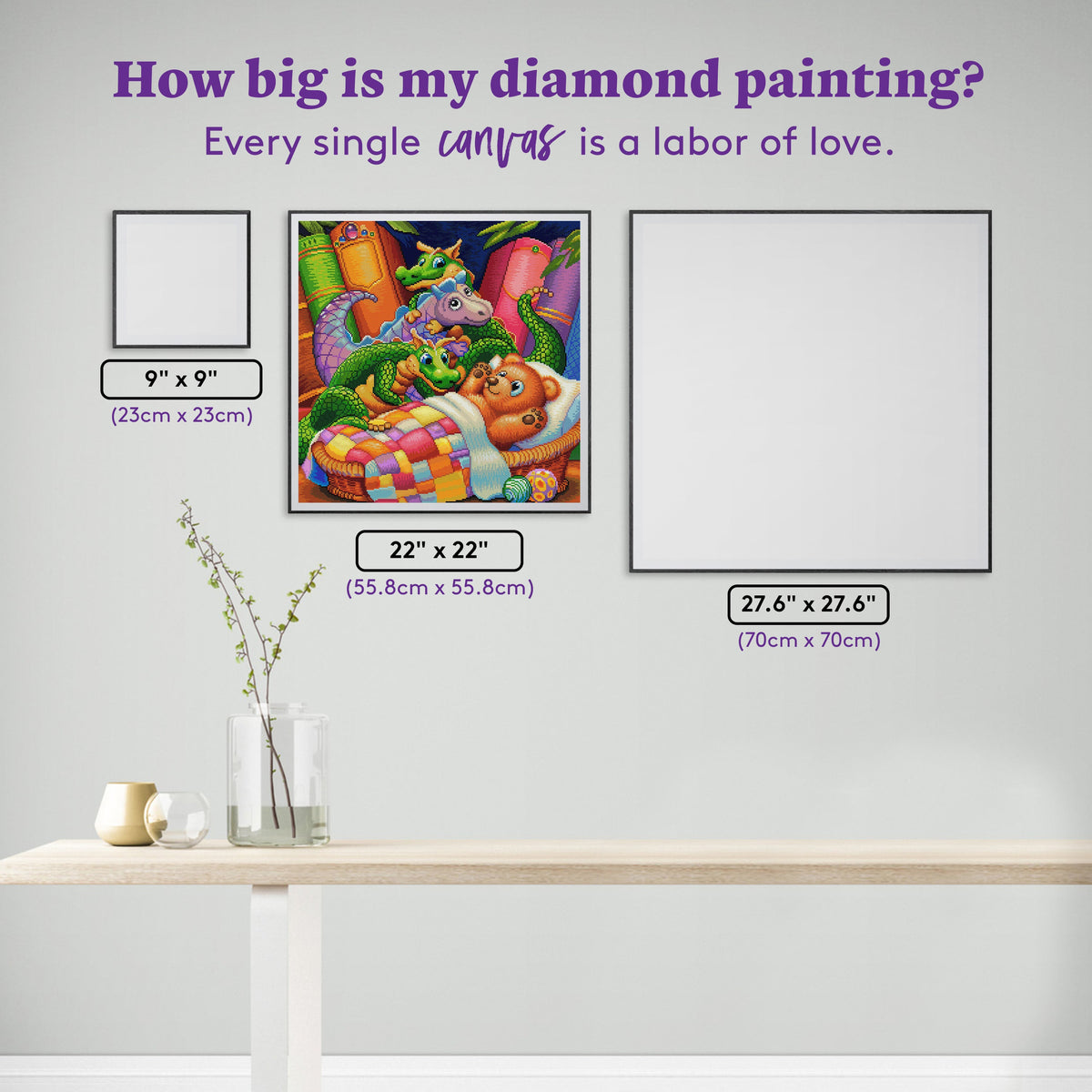 Diamond Painting Sleep Tight 22" x 22" (55.8cm x 55.8cm) / Square with 69 Colors including 3 ABs and 6 Fairy Dust Diamonds / 50,176