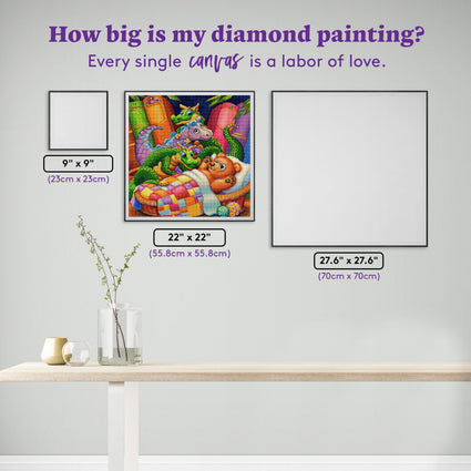 Diamond Painting Sleep Tight 22" x 22" (55.8cm x 55.8cm) / Square with 69 Colors including 3 ABs and 6 Fairy Dust Diamonds / 50,176