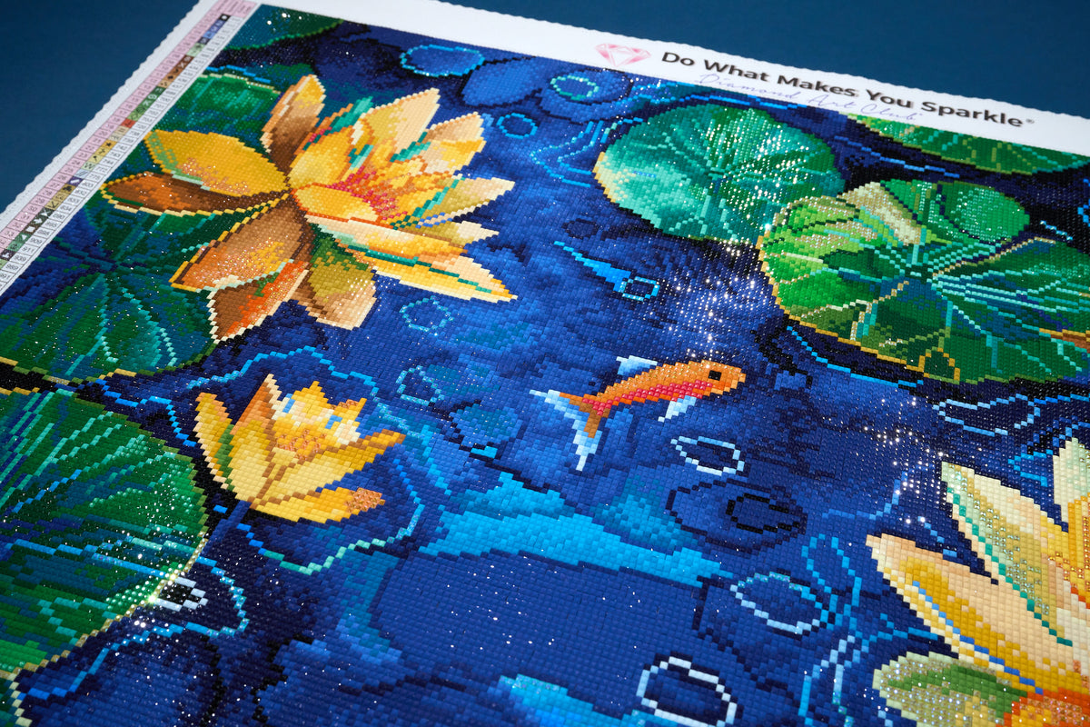 Diamond Painting Small Fish Big Pond 25.6" x 36.2" (65cm x 91.8cm) / Square with 66 Colors including 3 ABs and 3 Fairy Dust Diamonds / 96,309