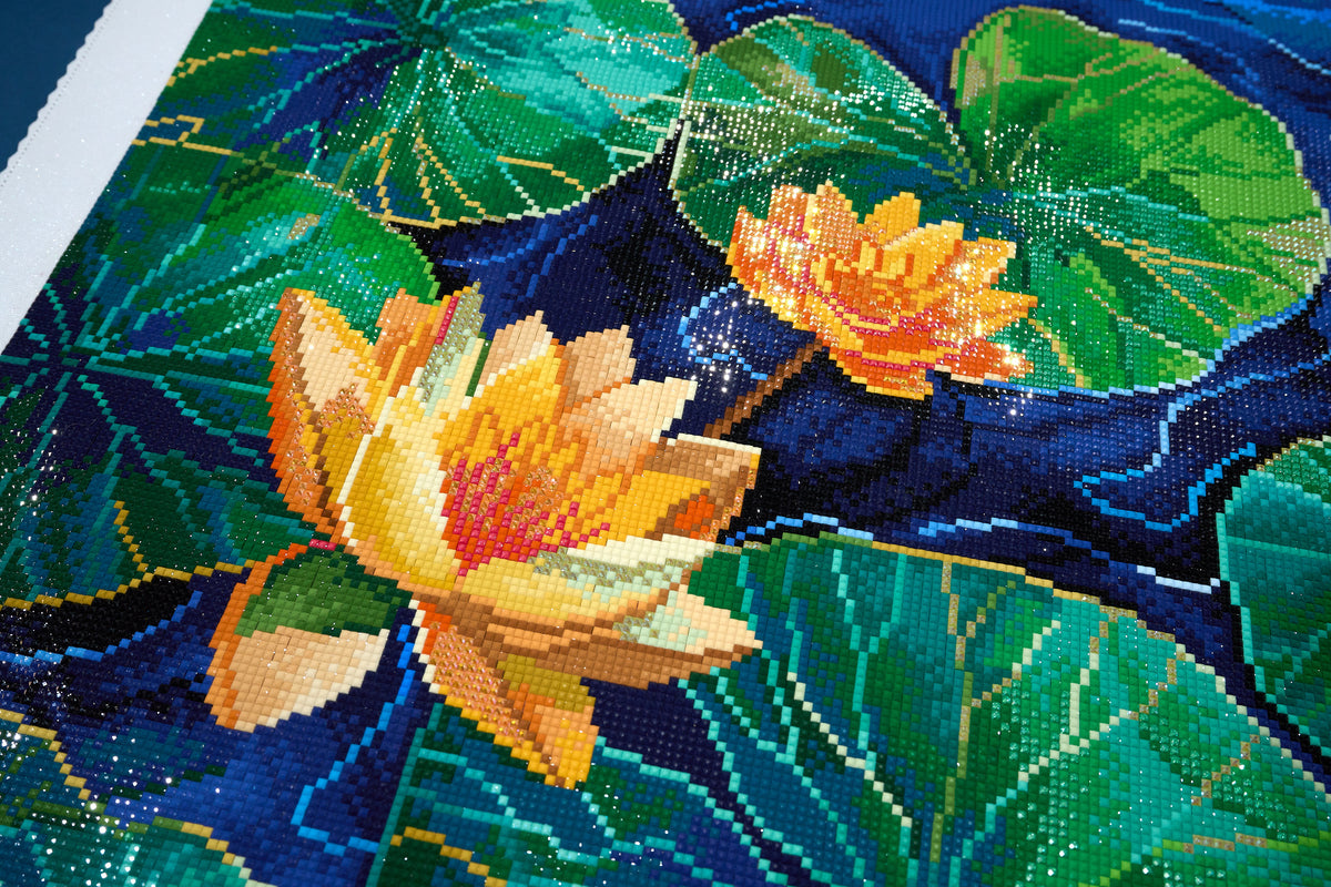 Diamond Painting Small Fish Big Pond 25.6" x 36.2" (65cm x 91.8cm) / Square with 66 Colors including 3 ABs and 3 Fairy Dust Diamonds / 96,309