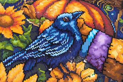 Diamond Painting Smiling Scarecrow 34.3" x 25.6" (86.9cm x 65cm) / Square with 55 Colors including 3 ABs and 3 Fairy Dust Diamonds / 91,089