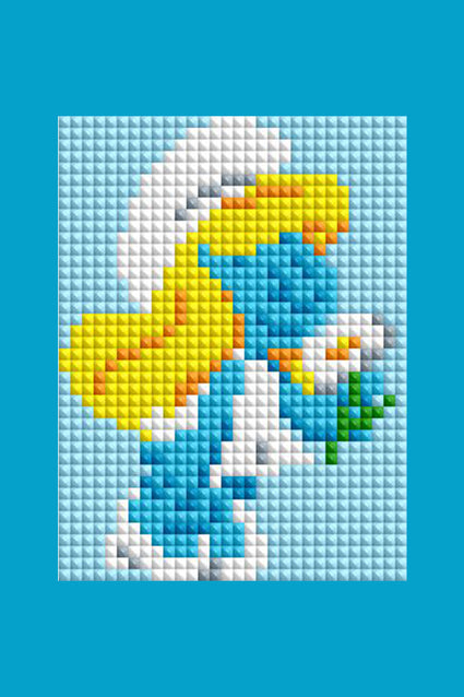 Diamond Painting Smurfs - Mini Dazzles™ 4" x 6" (10.2cm x 15.2cm) / Square With 11 Colors Including 1 ABs and 10 Fairy Dust Diamonds / 7,200
