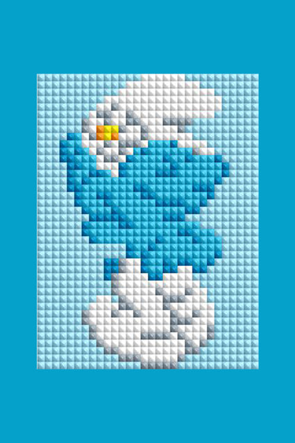 Diamond Painting Smurfs - Mini Dazzles™ 4" x 6" (10.2cm x 15.2cm) / Square With 11 Colors Including 1 ABs and 10 Fairy Dust Diamonds / 7,200
