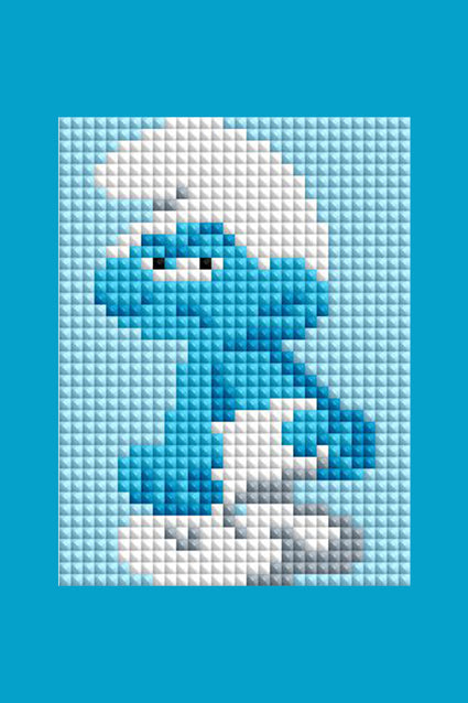 Diamond Painting Smurfs - Mini Dazzles™ 4" x 6" (10.2cm x 15.2cm) / Square With 11 Colors Including 1 ABs and 10 Fairy Dust Diamonds / 7,200