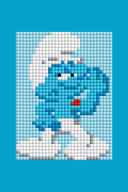 Diamond Painting Smurfs - Mini Dazzles™ 4" x 6" (10.2cm x 15.2cm) / Square With 11 Colors Including 1 ABs and 10 Fairy Dust Diamonds / 7,200