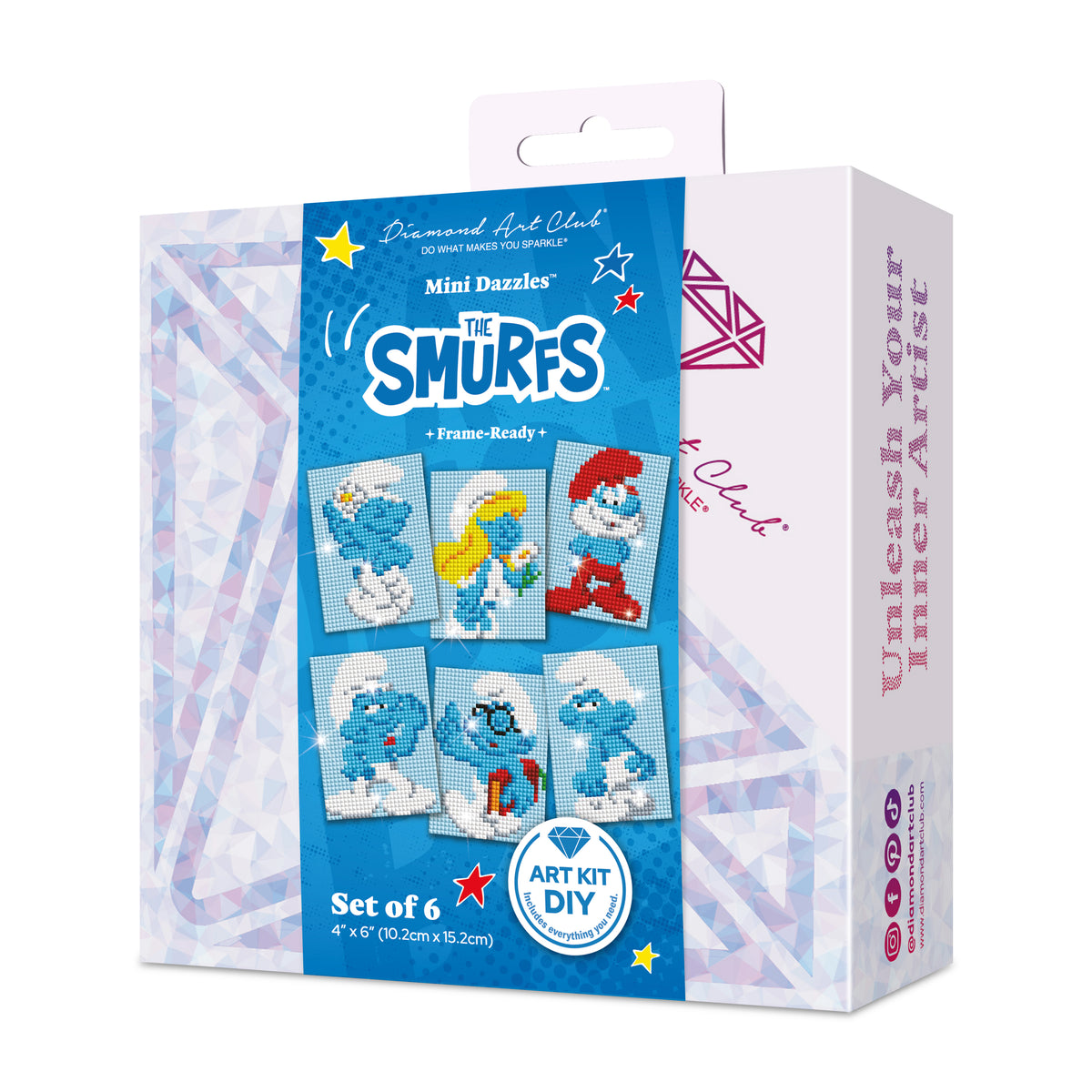Diamond Painting Smurfs™ - Mini Dazzles™ 4" x 6" (10.2cm x 15.2cm) / Square With 11 Colors Including 1 ABs and 10 Fairy Dust Diamonds / 7,200