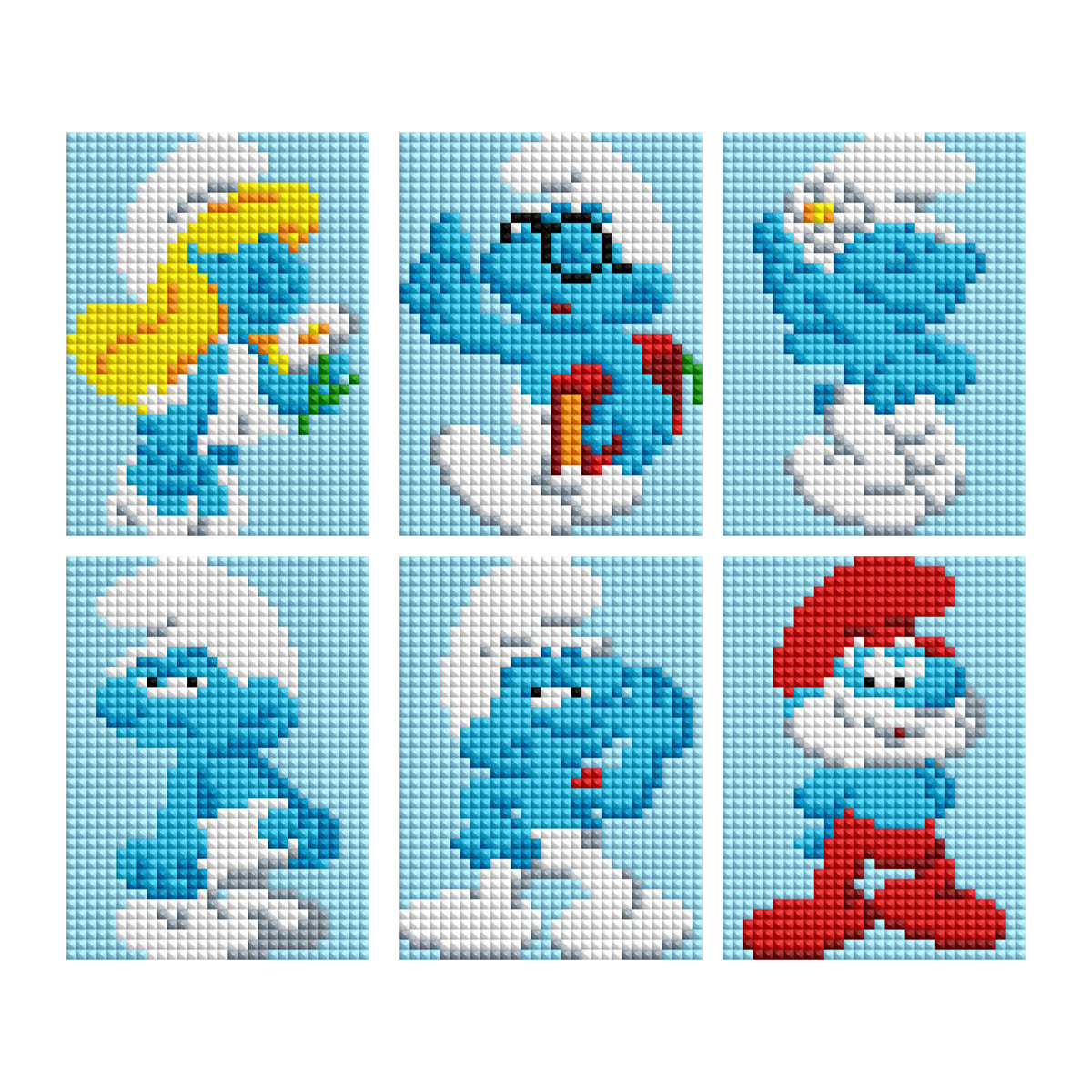 Diamond Painting Smurfs™ - Mini Dazzles™ 4" x 6" (10.2cm x 15.2cm) / Square With 11 Colors Including 1 ABs and 10 Fairy Dust Diamonds / 7,200