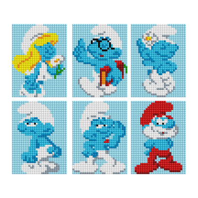 Diamond Painting Smurfs™ - Mini Dazzles™ 4" x 6" (10.2cm x 15.2cm) / Square With 11 Colors Including 1 ABs and 10 Fairy Dust Diamonds / 7,200