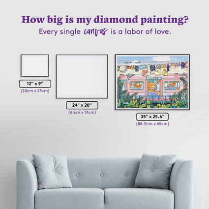 Diamond Painting Snorkel Train 35" x 25.6" (88.9cm x 65cm) / Square with 79 Colors including 2 ABs and 6 Fairy Dust Diamonds / 93,177