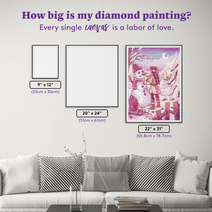 Diamond Painting Snow Globe Wish 22" x 31" (55.8cm x 78.7cm) / Square With 53 Colors Including 1 Frosted Diamond and 3 Fairy Dust Diamonds / 70,784