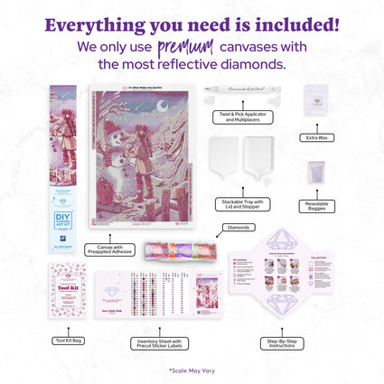 Diamond Painting Snow Globe Wish 22" x 31" (55.8cm x 78.7cm) / Square With 53 Colors Including 1 Frosted Diamond and 3 Fairy Dust Diamonds / 70,784