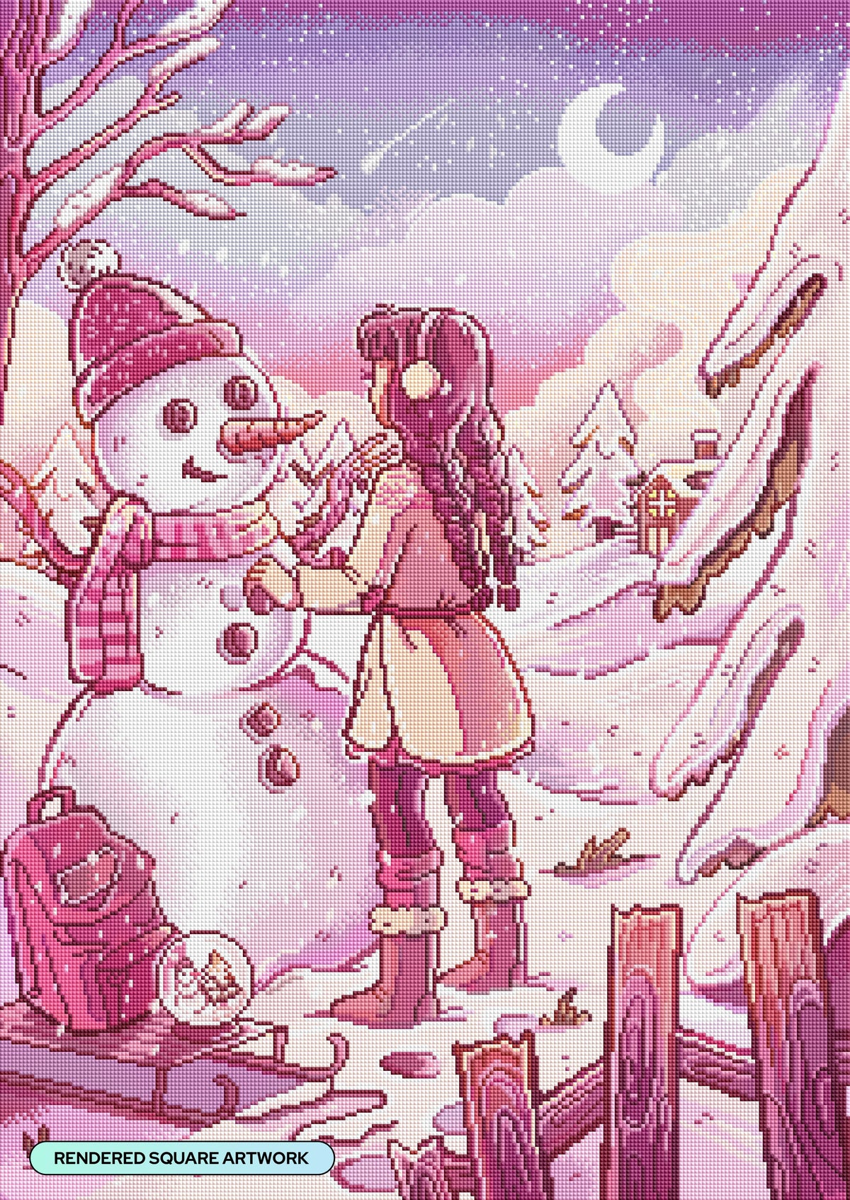 Diamond Painting Snow Globe Wish 22" x 31" (55.8cm x 78.7cm) / Square With 53 Colors Including 1 Frosted Diamond and 3 Fairy Dust Diamonds / 70,784