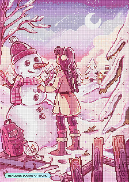 Diamond Painting Snow Globe Wish 22" x 31" (55.8cm x 78.7cm) / Square With 53 Colors Including 1 Frosted Diamond and 3 Fairy Dust Diamonds / 70,784