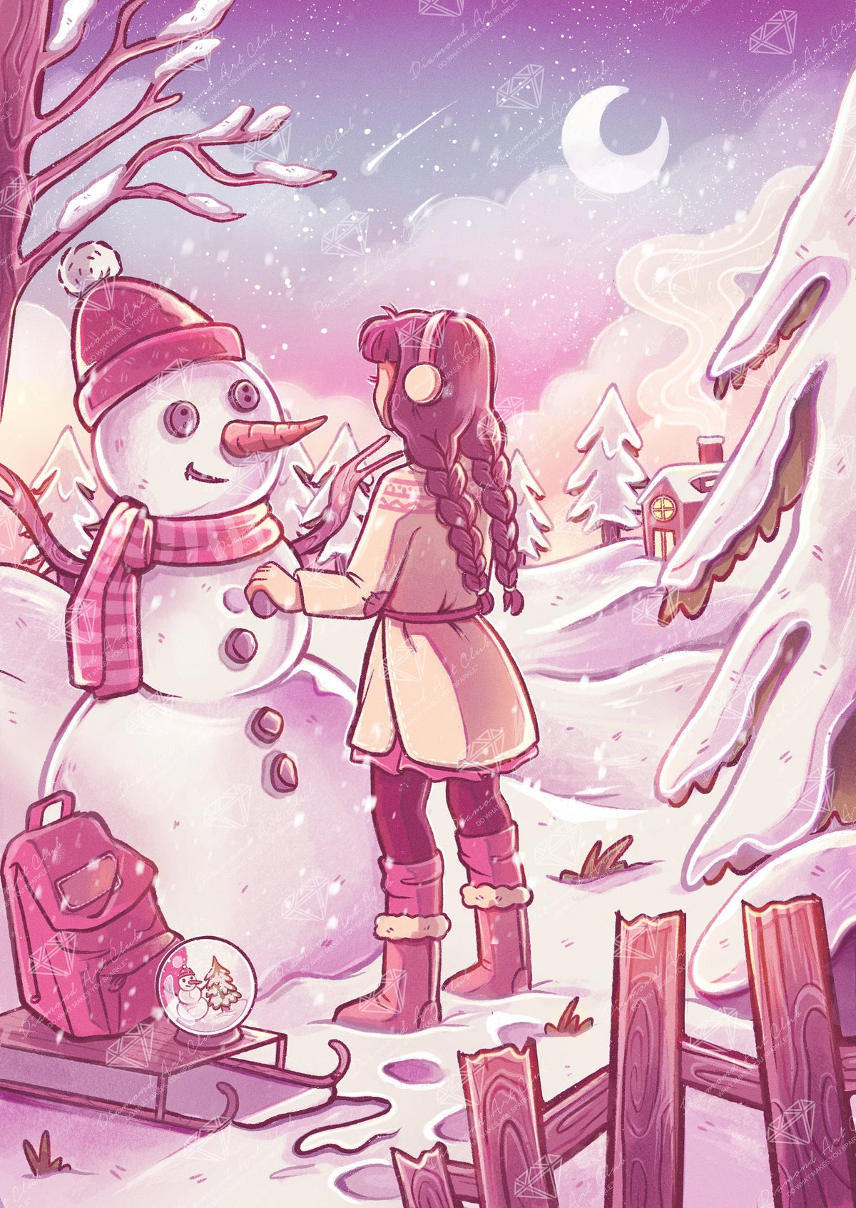 Diamond Painting Snow Globe Wish 22" x 31" (55.8cm x 78.7cm) / Square With 53 Colors Including 1 Frosted Diamond and 3 Fairy Dust Diamonds / 70,784