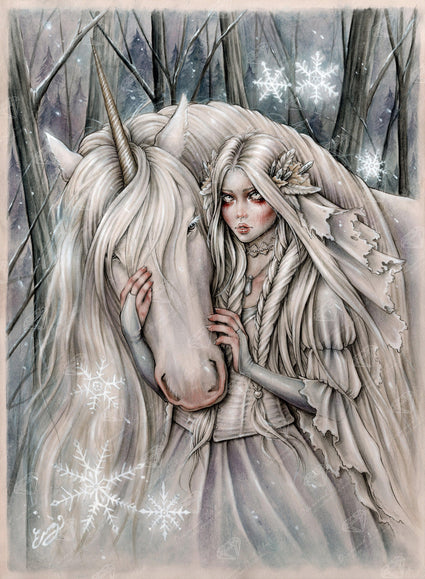 Diamond Painting Snow Princess 22" x 30" (55.8cm x 76cm) / Square with 48 Colors including 2 ABs and 1 Iridescent Diamonds and 1 Fairy Dust Diamonds / 68,320