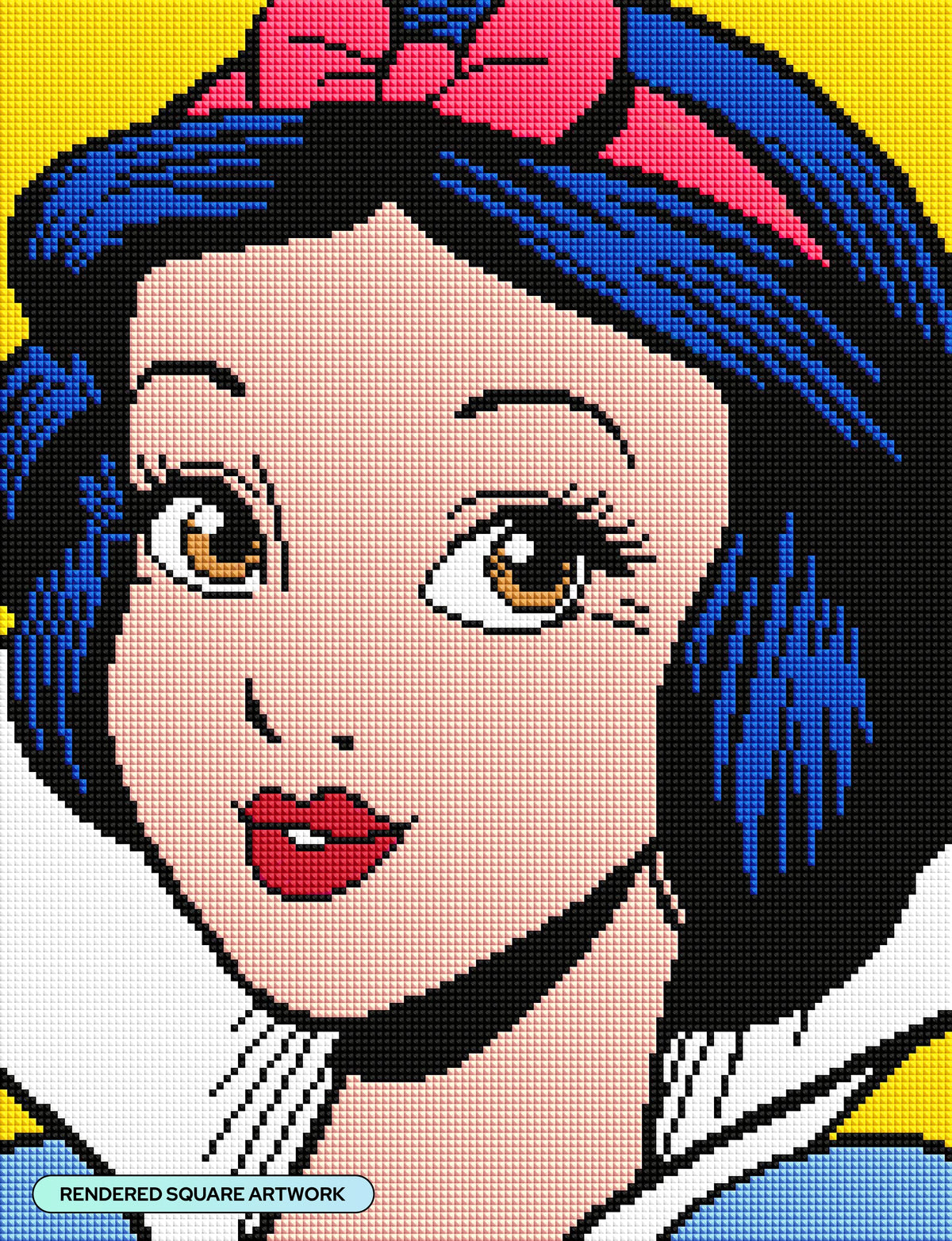 Diamond Painting Snow White 13" x 17" (32.9cm x 42.8cm) / Square with 9 Colors including 3 Fairy Dust Diamonds / 22,704