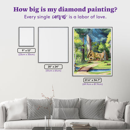 Diamond Painting Snow White's Cottage 27.6" x 34.7" (69.9cm x 87.9cm) / Square with 98 Colors including 4 ABs and 4 Fairy Dust Diamonds / 99,193