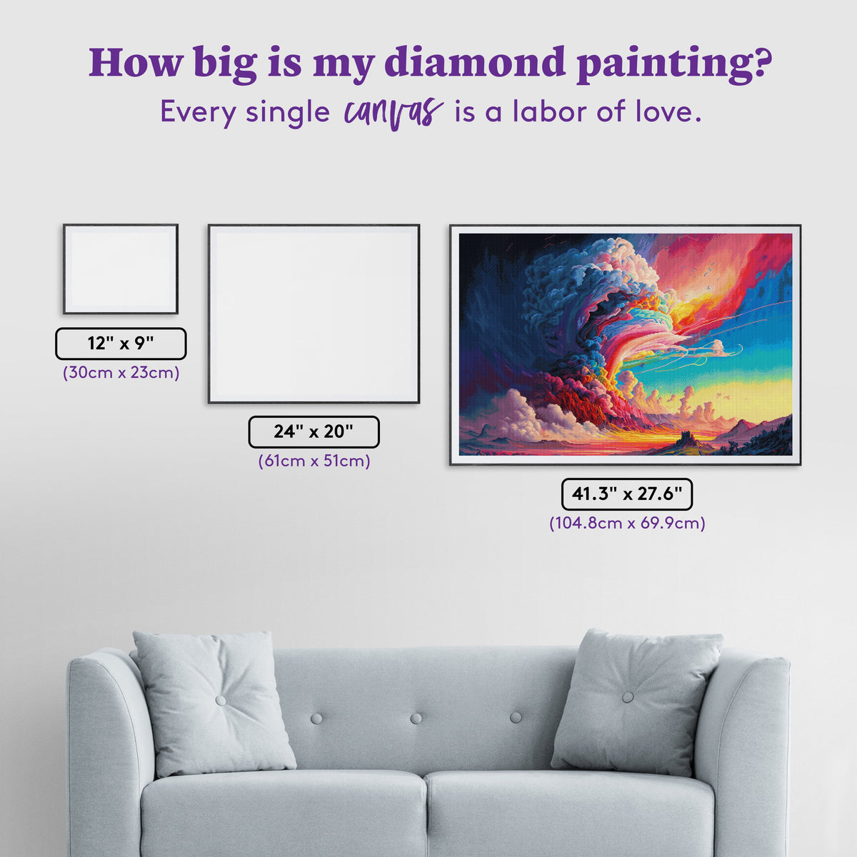 Diamond Painting Sometimes 41.3" x 27.6" (104.8cm x 69.9cm) / Square with 96 Colors including 2 ABs and 5 Fairy Dust Diamonds / 118,301