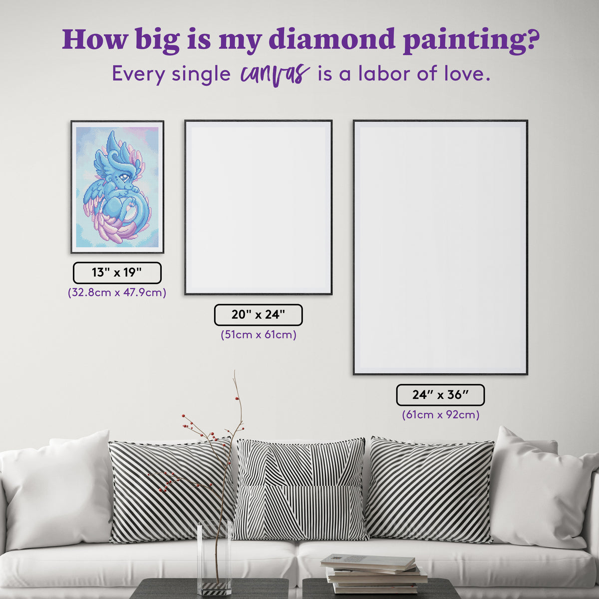 Diamond Painting Sophia 13" x 19" (32.8cm x 47.9cm) / Round with 24 Colors including 2 ABs and 1 Fairy Dust Diamonds / 20,007
