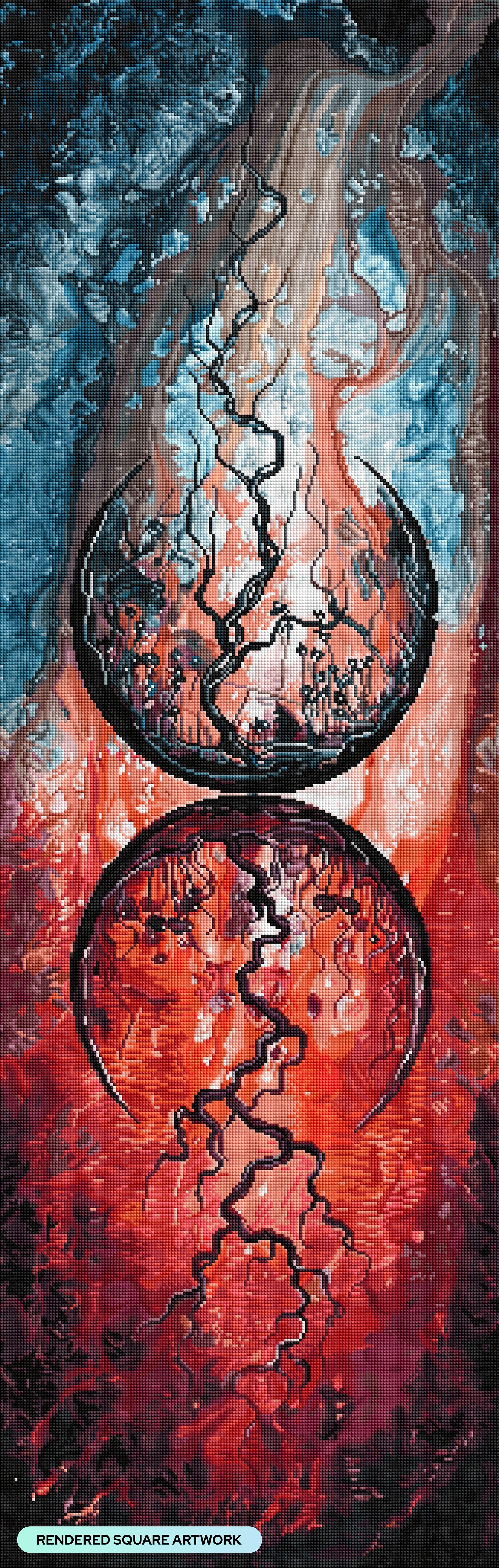Diamond Painting Soul Duality 17" x 53" (42.8cm x 134.4cm) / Square with 72 Colors including 4 ABs and 1 Frosted Diamond and 1 Fairy Dust Diamond / 92,880