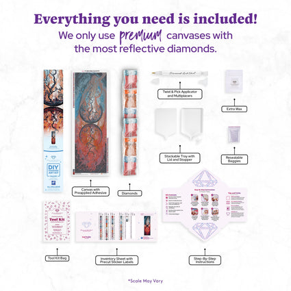 Diamond Painting Soul Duality 17" x 53" (42.8cm x 134.4cm) / Square with 72 Colors including 4 ABs and 1 Frosted Diamond and 1 Fairy Dust Diamond / 92,880