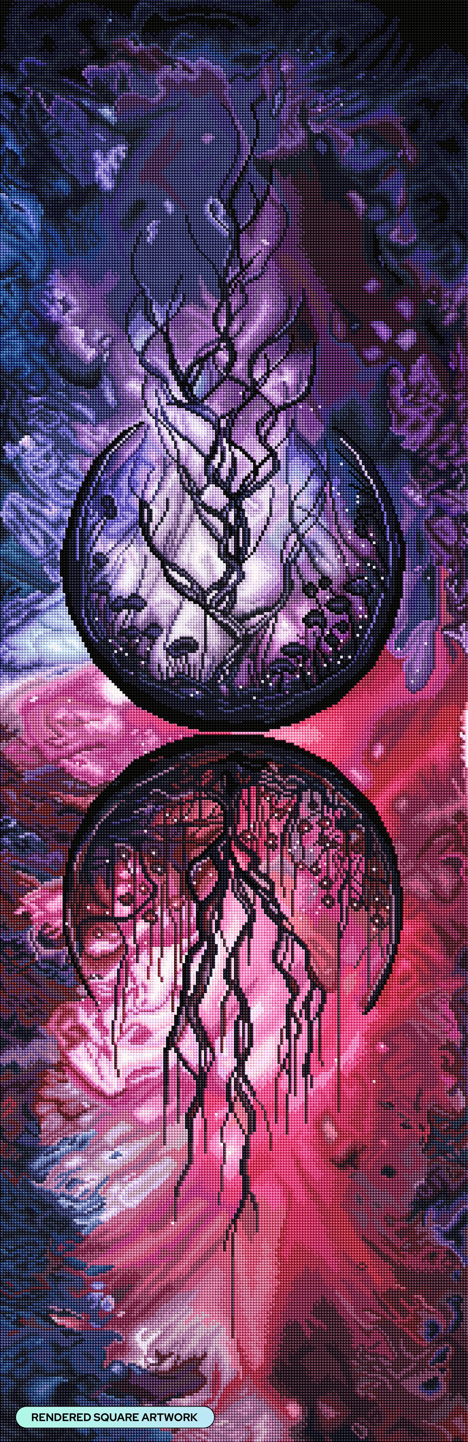 Diamond Painting Soul Inception 17" x 52" (42.8cm x 132cm) / Square with 56 Colors including 3 ABs and 2 Fairy Dust Diamonds / 91,160