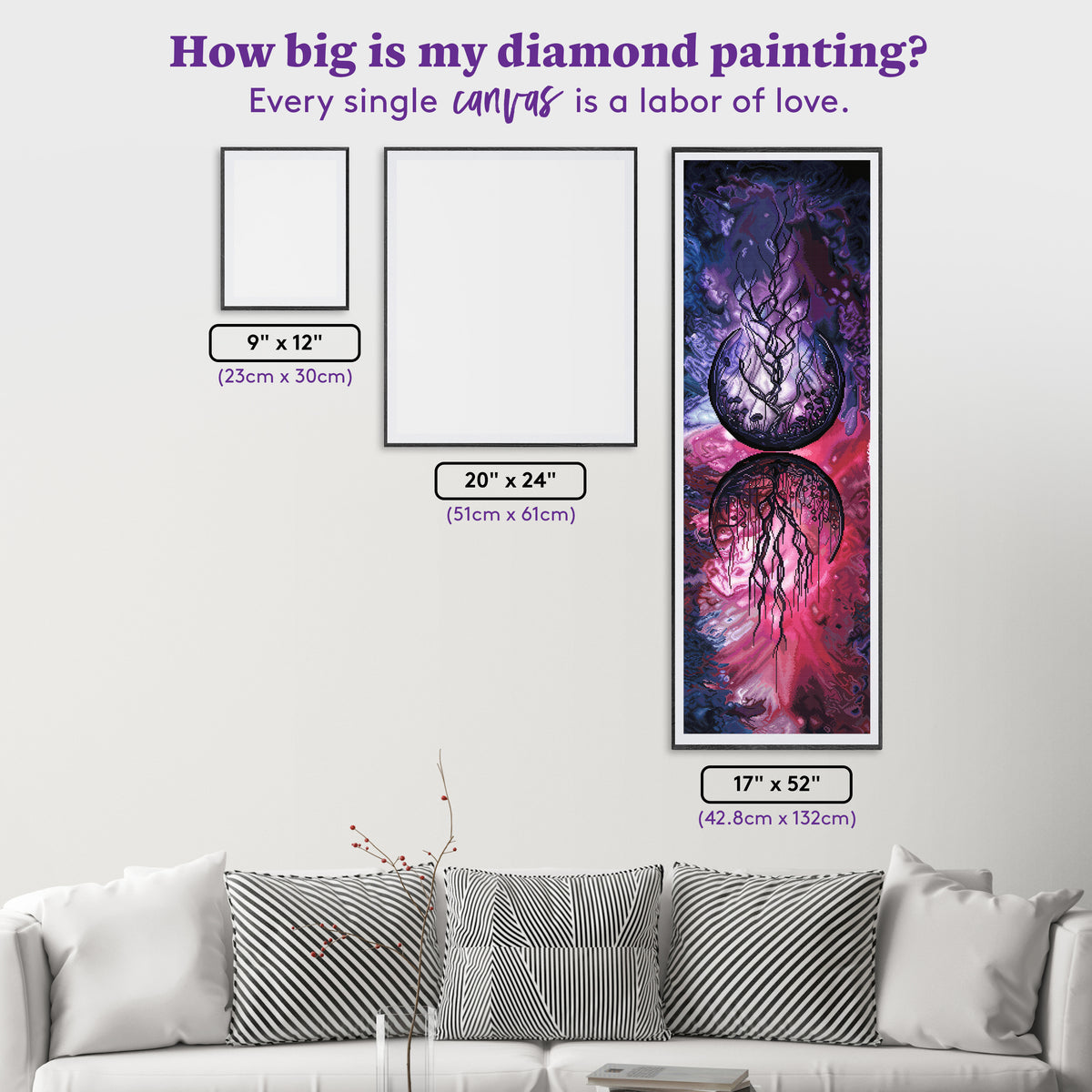 Diamond Painting Soul Inception 17" x 52" (42.8cm x 132cm) / Square with 56 Colors including 3 ABs and 2 Fairy Dust Diamonds / 91,160
