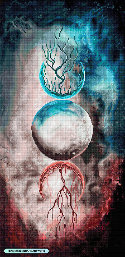 Diamond Painting Soul Reunion 22" x 45" (55.8cm x 114cm) / Square with 59 Colors including 2 ABs and 3 Fairy Dust Diamonds / 102,592