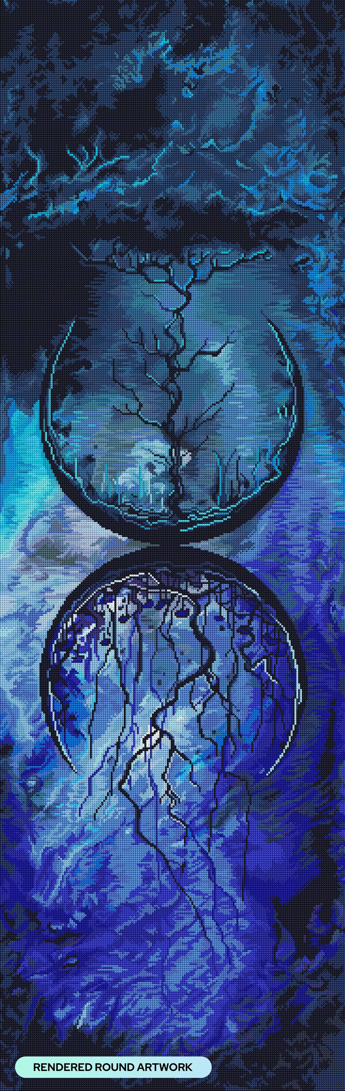 Diamond Painting Soul Secrecy 20" x 63" (50.6cm x 159.8cm) / Round with 40 Colors including 3 ABs and 2 Fairy Dust Diamonds / 106,904