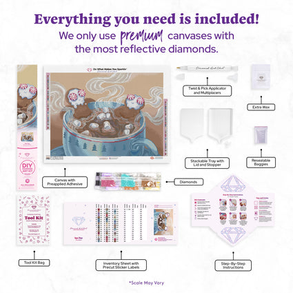Diamond Painting Spa Day 27" x 20" (68.8cm x 50.6cm) / Round with 52 Colors including 2 ABs and 3 Fairy Dust Diamonds / 46,000