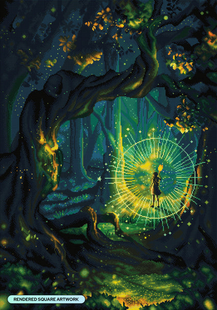 Diamond Painting Spark of Fireflies 25.6" x 36.6" (65cm x 92.8cm) / Square with 43 Colors Including 2 ABs and 3 Fairy Dust Diamonds / 97,353