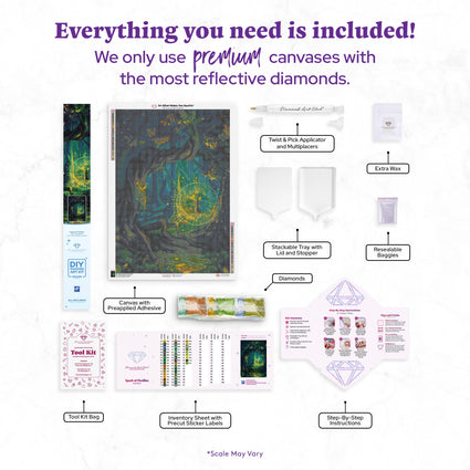 Diamond Painting Spark of Fireflies 25.6" x 36.6" (65cm x 92.8cm) / Square with 43 Colors Including 2 ABs and 3 Fairy Dust Diamonds / 97,353