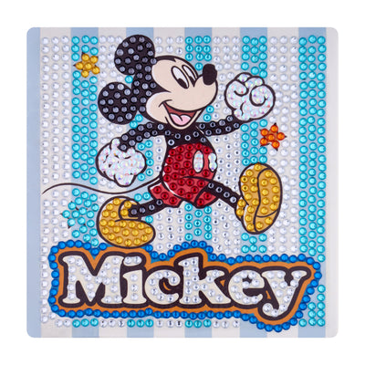 Diamond Painting Sparkle Boards - Mickey Magic 6" x 6" (15cm x 15cm) / Round with 8 Colors including 8 Iridescent Diamonds / 804