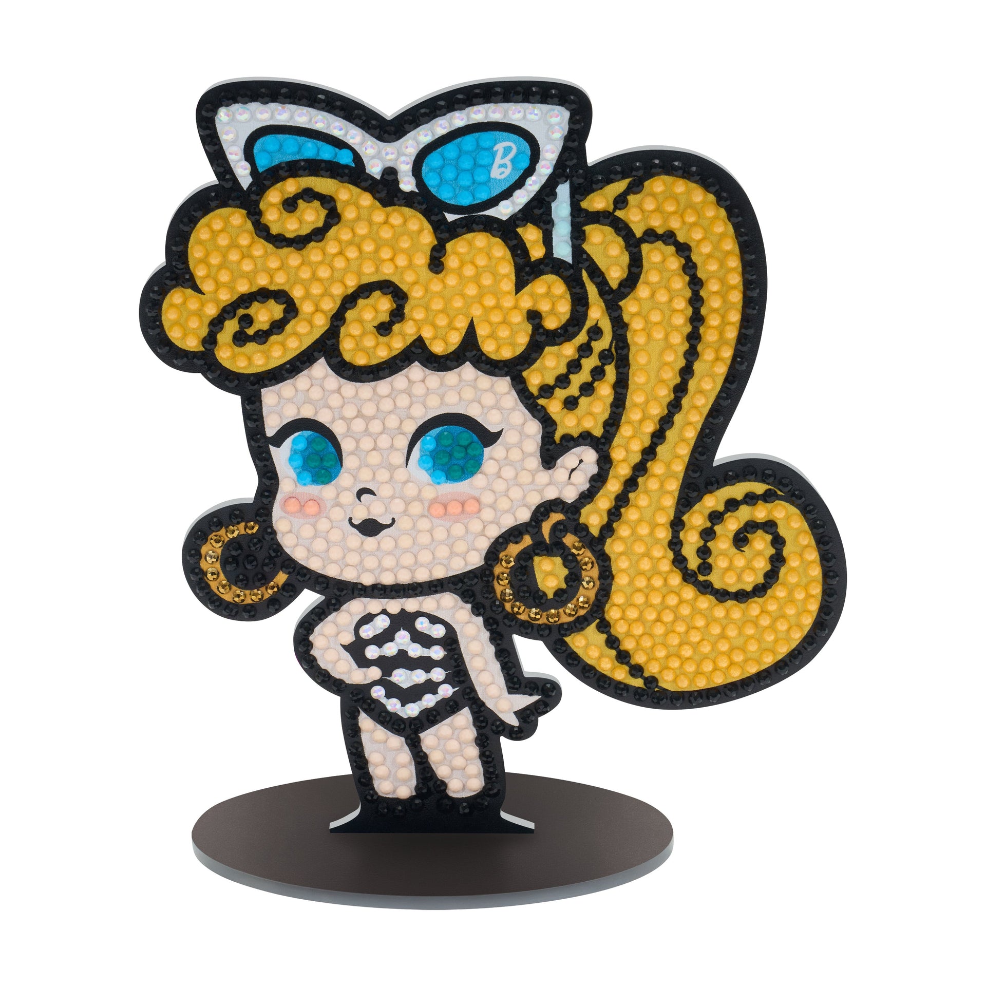 Diamond Painting Sparkle Pals™ - 1959 1st Barbie™ 5.7" x 5" (14.6cm x 12.7cm) / Round with 9 Colors Including 1 AB and 1 Electro Diamond and 1 Fairy Dust Diamond / 965